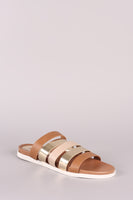 Bamboo Multi Band Slide Sandals